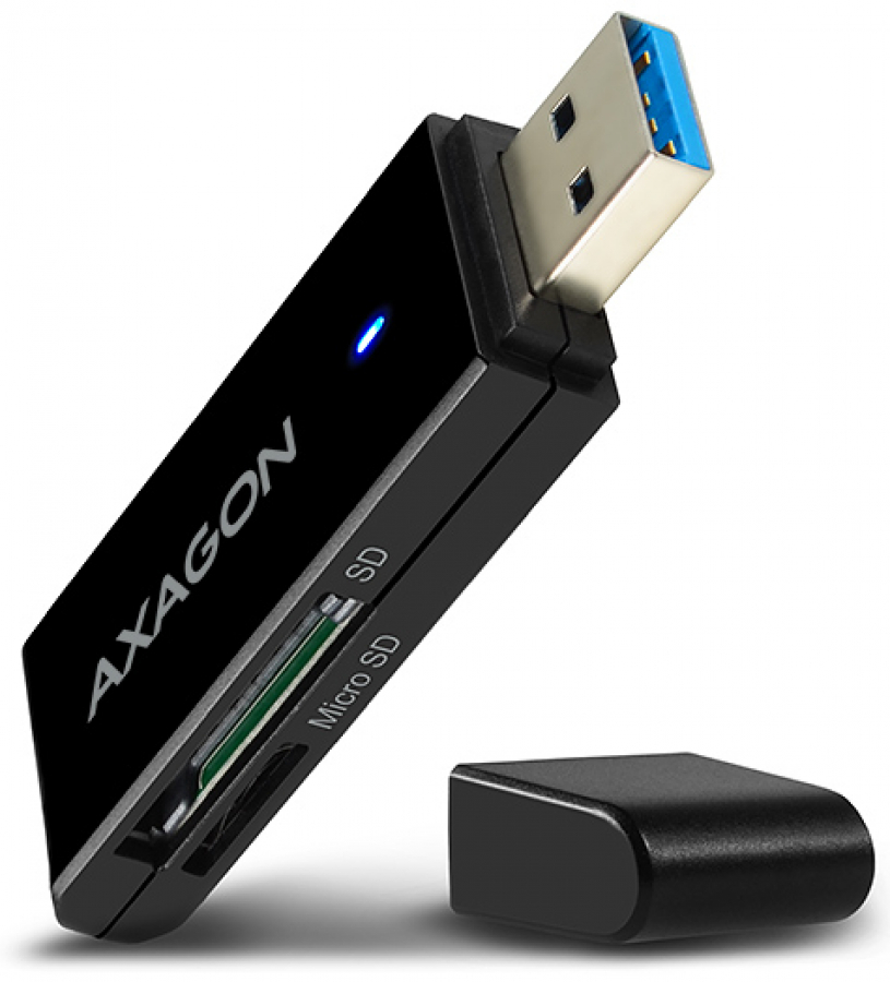 Axagon CRE-S2 Slim Super-Speed USB 3.0 Card Reader Black (CRE-S2N)
