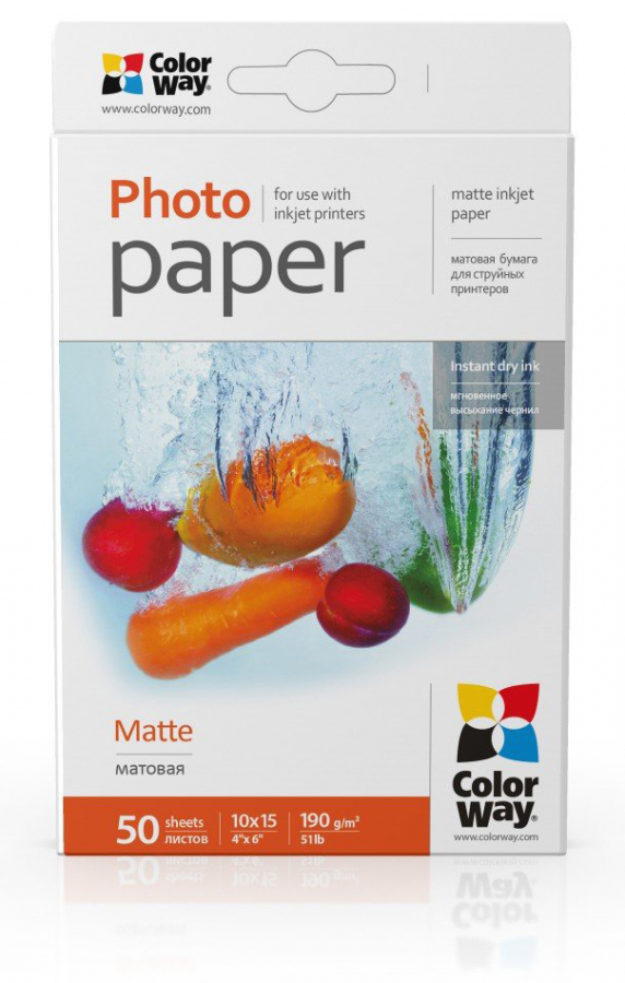 ColorWay Matte Photo Paper 10х15 50 sheets (PM1900504R)