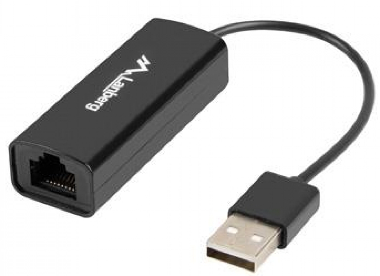 Lanberg USB-A RJ-45 interface / gender Adapter Black (NC-0100-01)