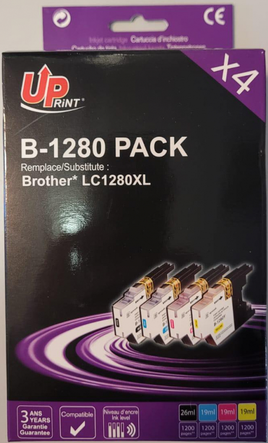UPrint Brother LC-1280 4PACK BK/ C/ M/ Y (B-1280-4PACK-UP)