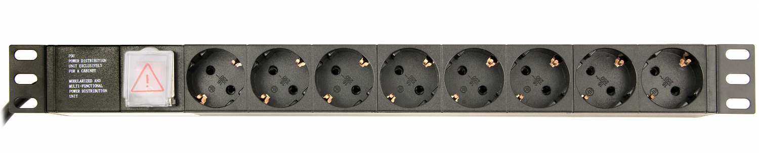 Gembird Power Distribution Unit PDU 8 Schuko Sockets 1U 16A C14 Plug 3m (EG-PDU-014-C14)