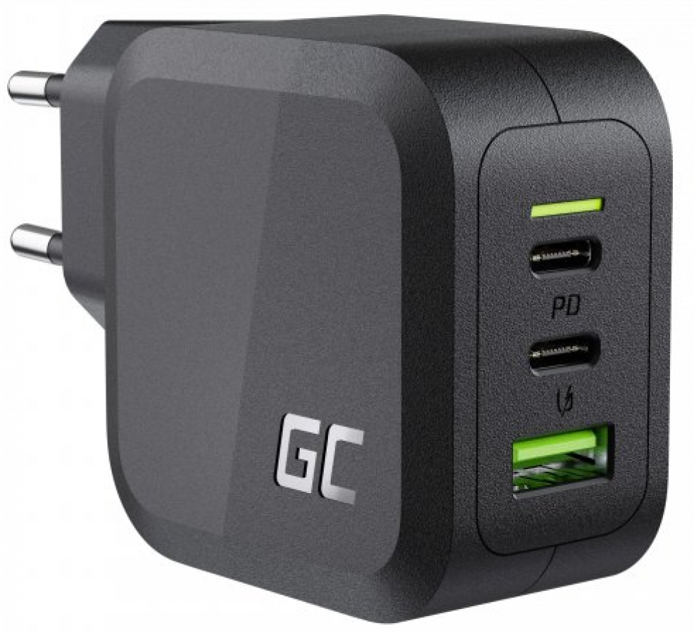 Green Cell GC PowerGaN 65W USB-C PD Charger for laptops, MacBook, Tablets, and Smartphones (CHARGC08)