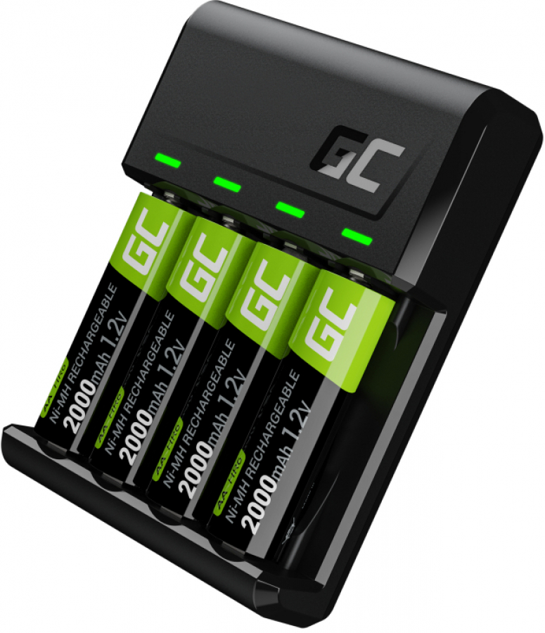 Green Cell GC VitalCharger AA and AAA charger + 4x AA 2000mAh NiMH Batteries (GRSETGC01)
