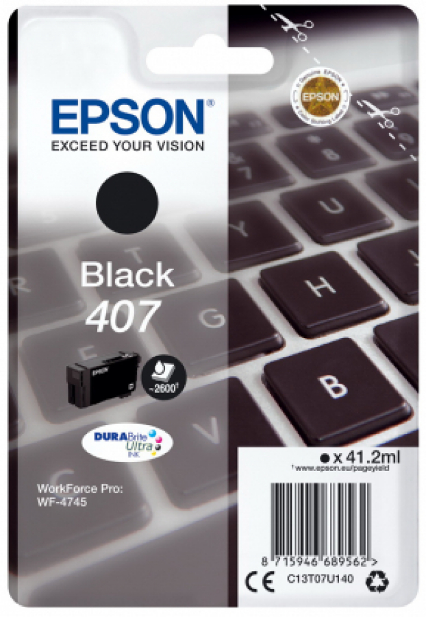 Ink cartridge Epson 407 Black WF-4745 (C13T07U140)