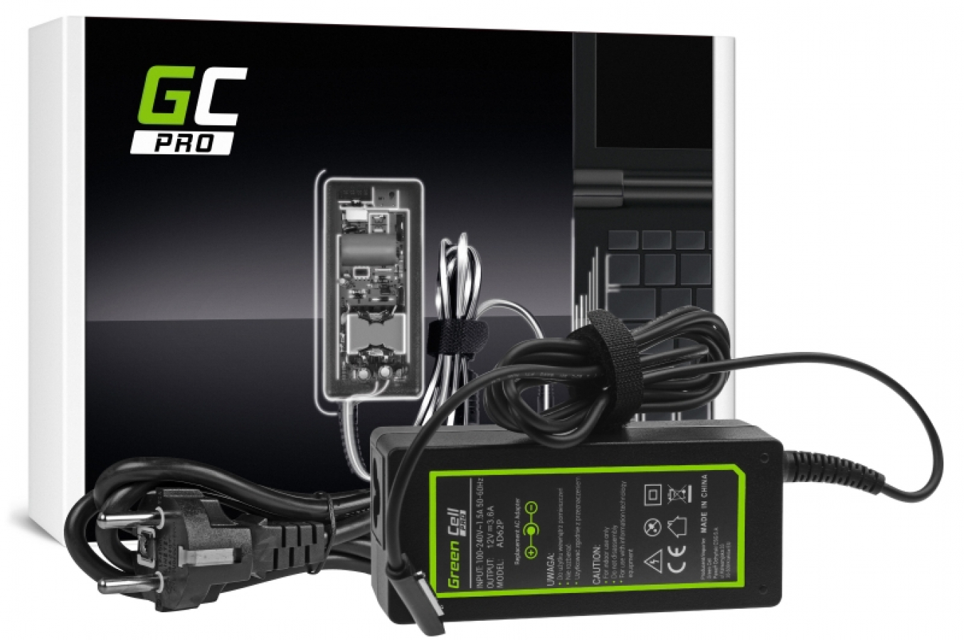 Green Cell PRO Charger / AC Adapter for for Microsoft Surface 43W (AD62P)