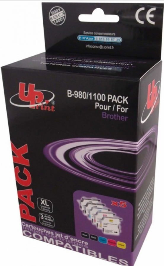 UPrint Brother LC980 4PACK 16ml Black + 16ml C/ M/ Y (B-980/1100-4PACK-UP)