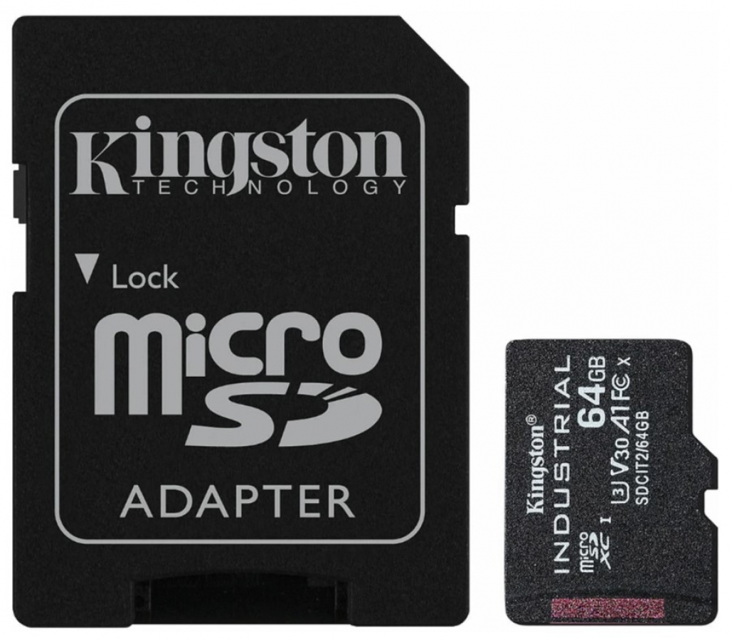 Kingston Industrial microSDHC 64GB + SD Adapter (SDCIT2/64GB)