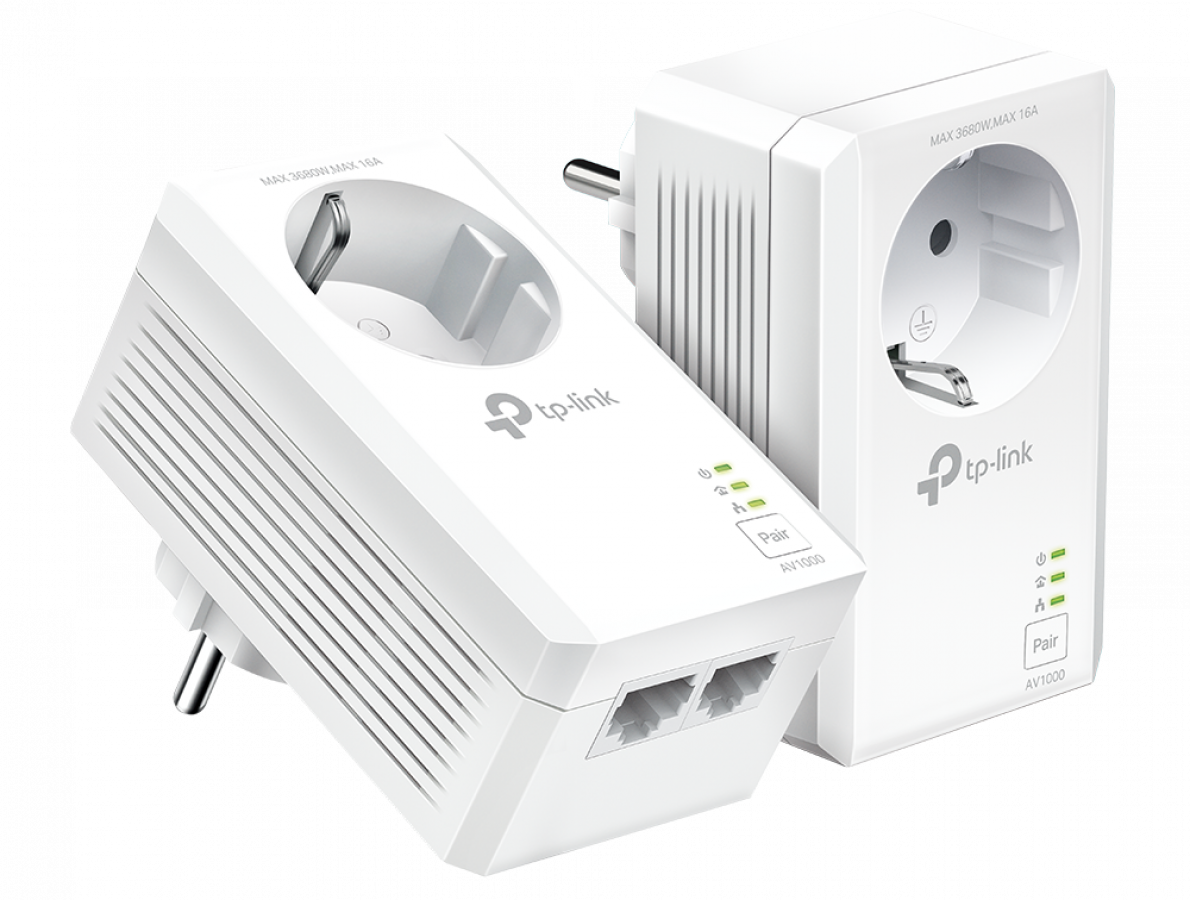 TP-Link AV1000 2-Port Gigabit Passthrough Powerline Starter Kit (TL-PA7027P KIT)