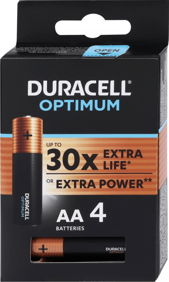 Duracell Optimum AA Alkaline 4pack (5000394158696)