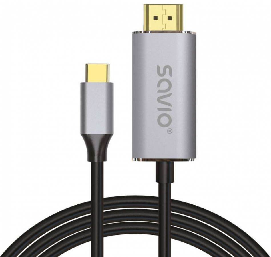 Savio USB-C Male - HDMI Male 2.0b 1m Silver (CL-170)