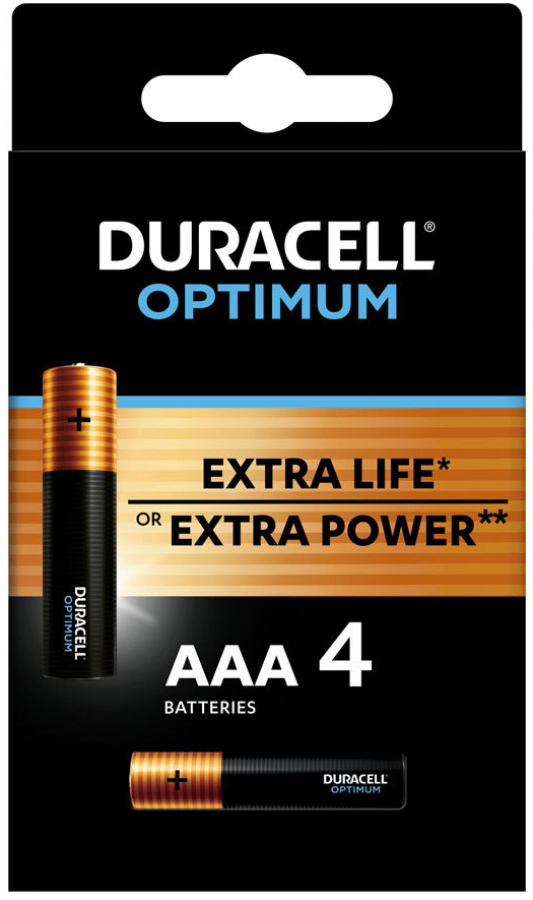 Baterijas Duracell Optimum AAA 4pack (5000394158726)