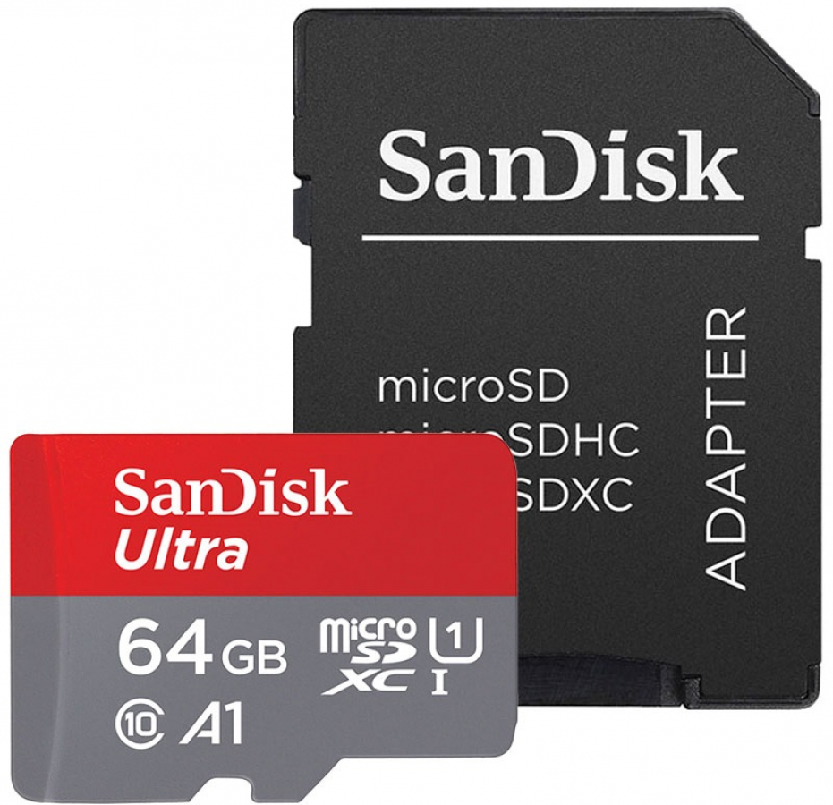 Atmiņas karte Sandisk Ultra microSDXC 64GB + Adapter (SDSQUAB-064G-GN6MA)