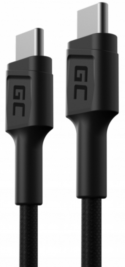 Kabelis Green Cell USB Type-C Male - USB Type-C Male with Fast Charging 30cm Black (KABGC31)