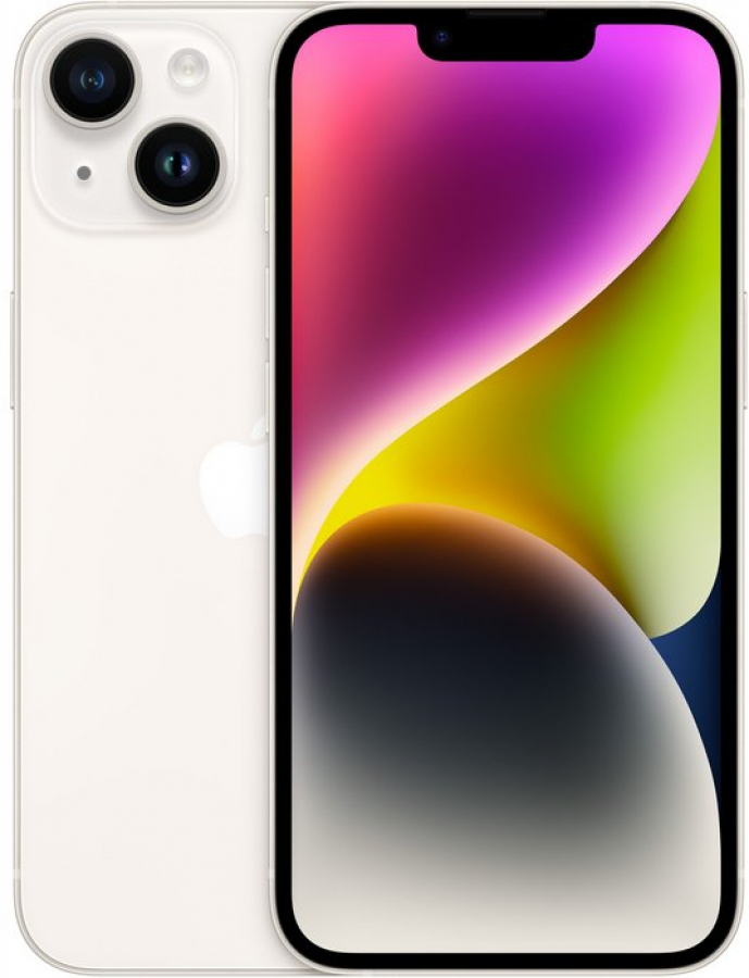 Smartphone Apple iPhone 14 128GB Starlight (MPUR3PX/A)
