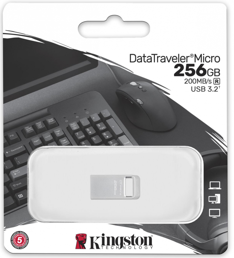 Zibatmiņa Kingston DataTraveler Micro 256GB Ultra-small (DTMC3G2/256GB)