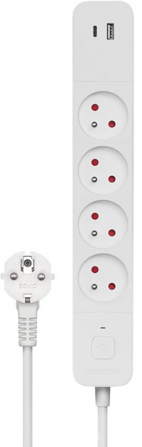 Extender Savio USB-A and USB-C Power Strip 1.5m (LZ-11)