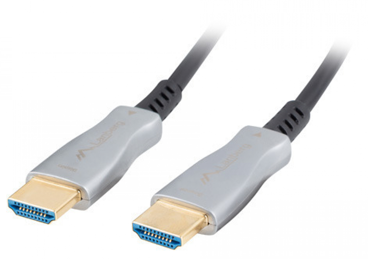Kabelis Lanberg HDMI Male - HDMI Male 20m Optical 4K (CA-HDMI-20FB-0200-BK)