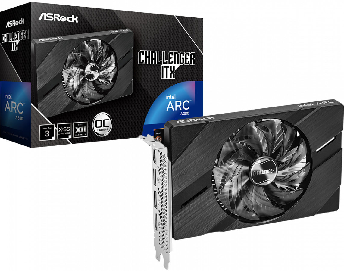 Videokarte ASRock Intel Arc A380 Challenger ITX 6GB OC (A380 CLI 6GO)