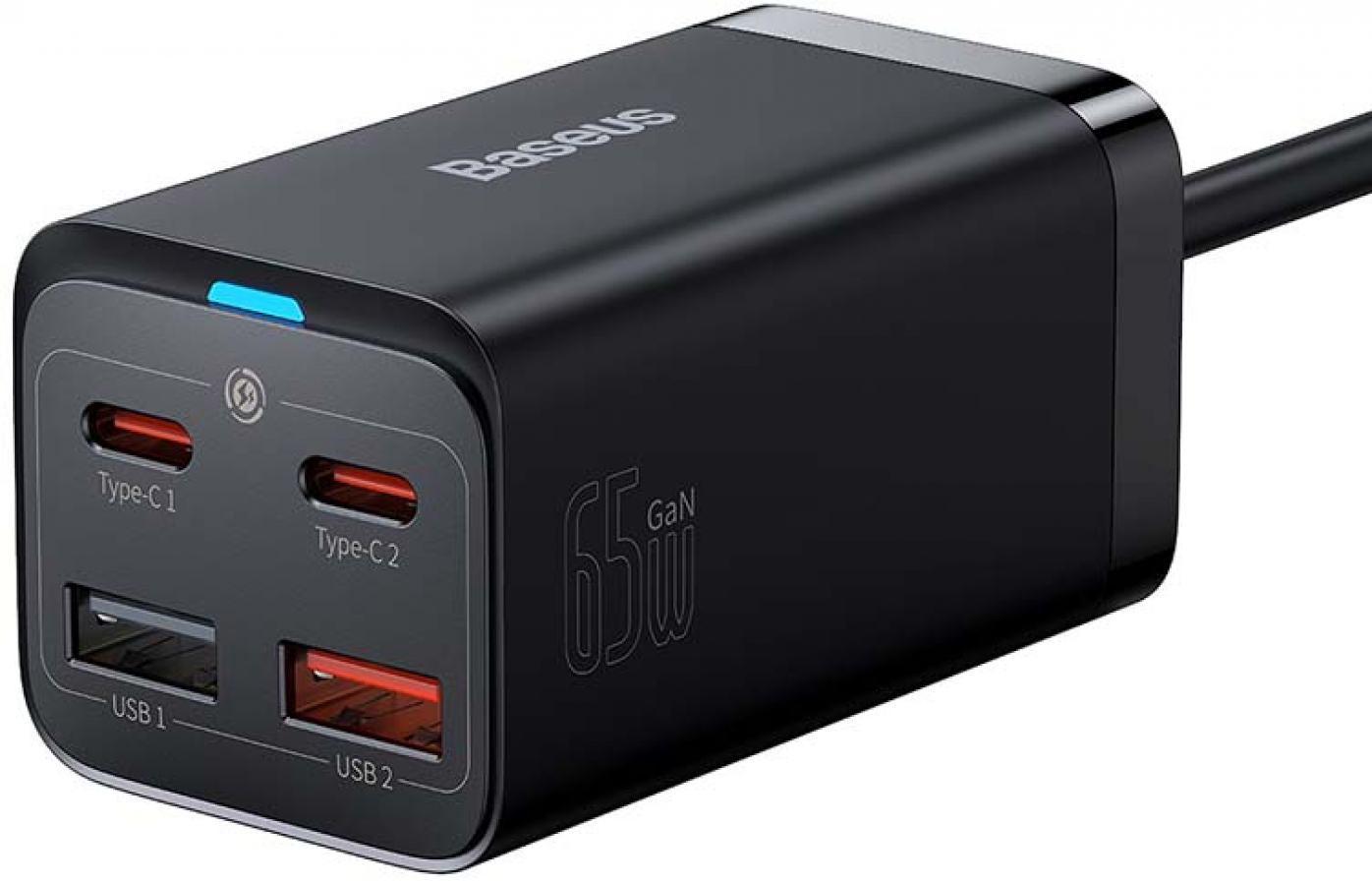 Charger Baseus GaN3 Pro Quick Charger 2 x USB-C / 2x USB 65W Black (CCGP040101)