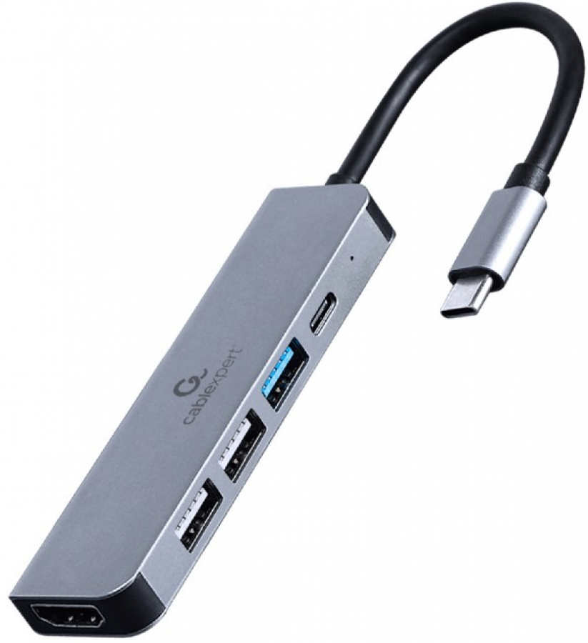 Docking station Gembird USB Type-C 5-in-1 Grey (A-CM-COMBO5-03)