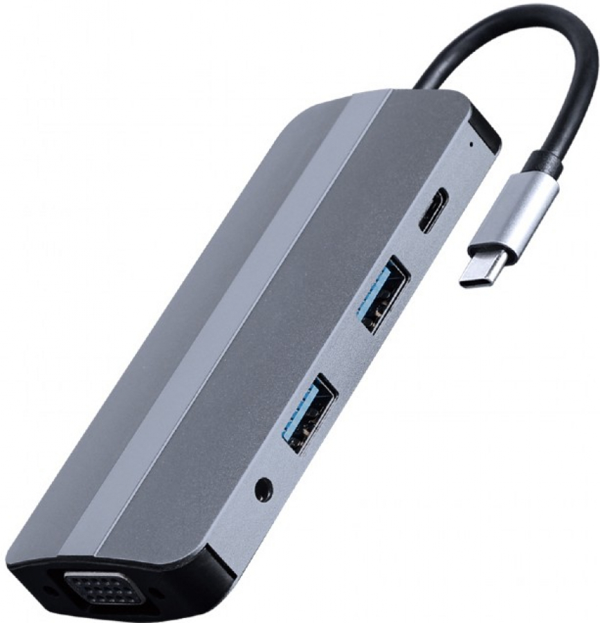 Docking station Gembird USB Type-C 8-in-1 Silver (A-CM-COMBO8-02)