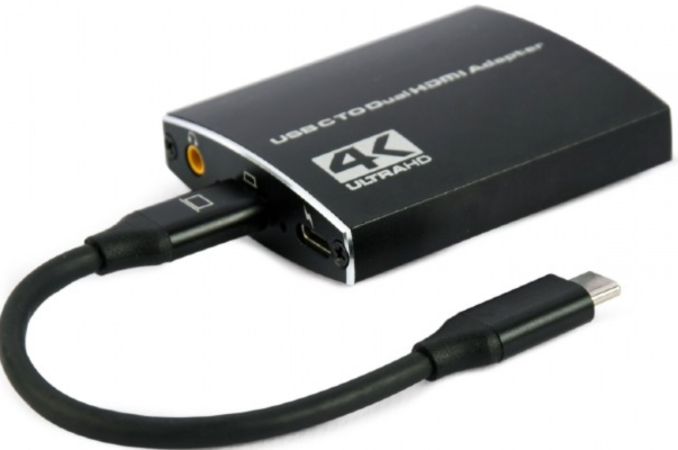 Adapteris Gembird USB-C Type-C Male - 2 x HDMI Female 4K Black (A-CM-HDMIF2-01)