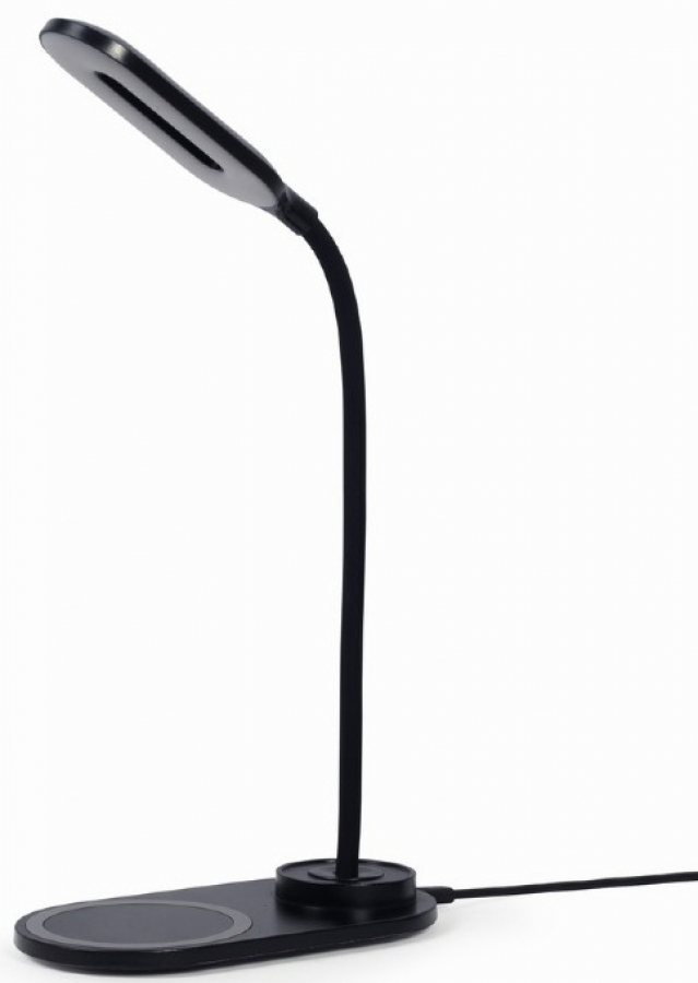 Galda lampa Gembird Desk Lamp with Wireless Charger Black (TA-WPC10-LED-01)