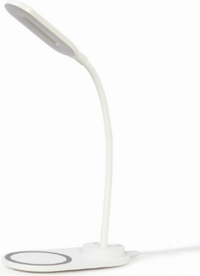 Galda lampa Gembird Desk Lamp with Wireless Charger White (TA-WPC10-LED-01-W)