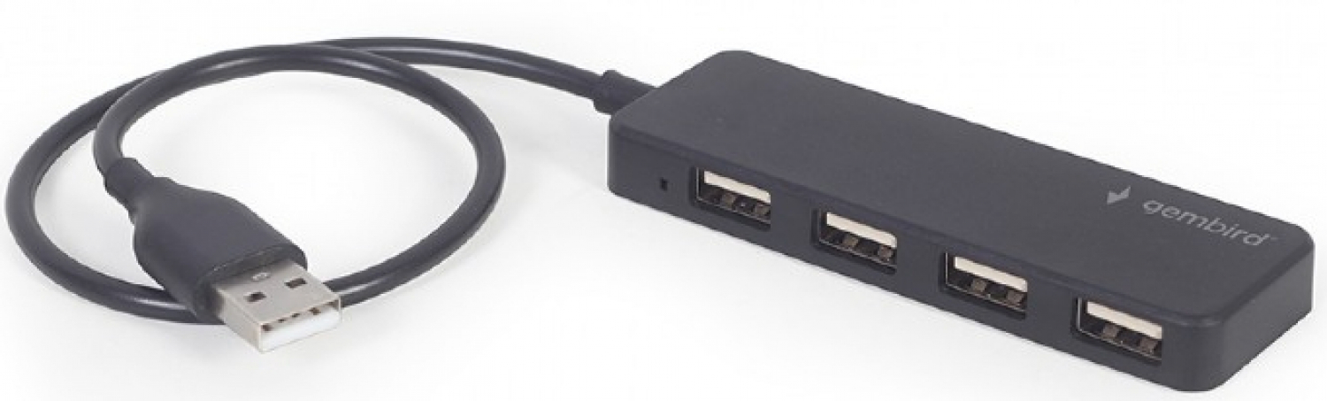 USB Centrmezgls Gembird 4-port USB hub Black (UHB-U2P4-06)