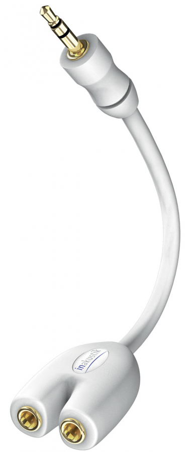 Kabelis Inakustik 3.5mm Male - 2 x 3.5mm Female White (00310302)