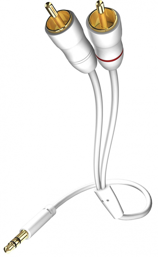 Kabelis Inakustik 3.5mm Male  - 2x RCA 0.5m White (003100005)