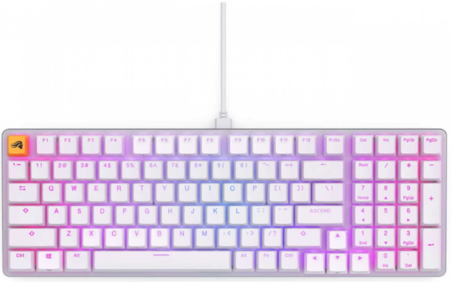 Klaviatūra Glorious GMMK2 RGB White (GLO-GMMK2-96-FOX-W)