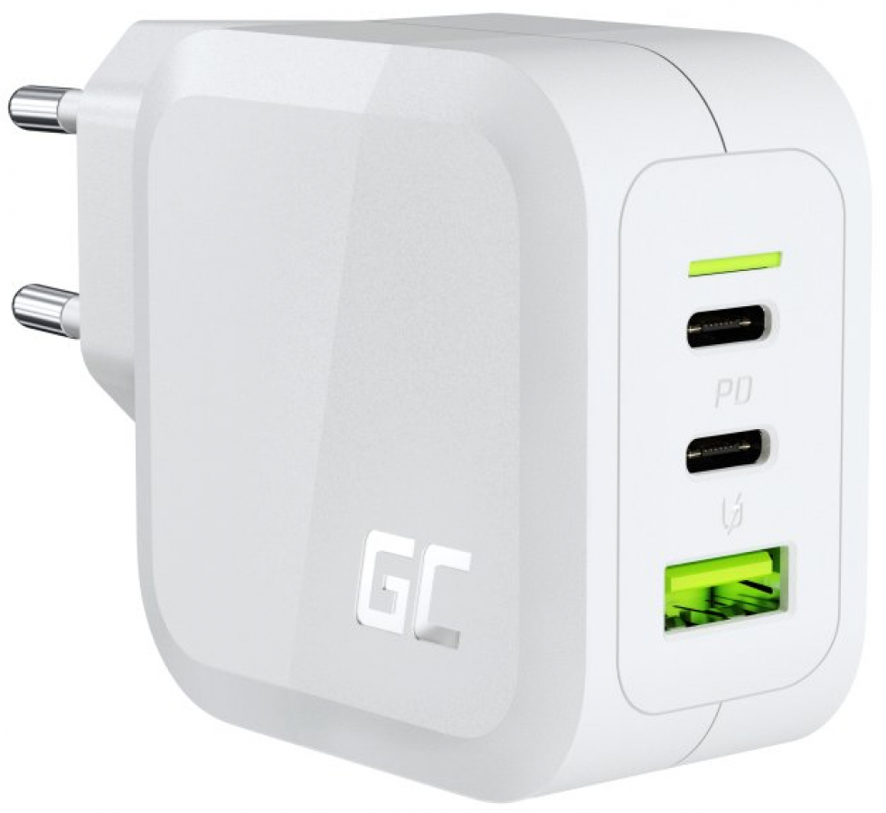 Lādētājs Green Cell PowerGaN 65W USB-C PD Charger for laptops, MacBook, Tablets, and Smartphones (CHARGC08W)