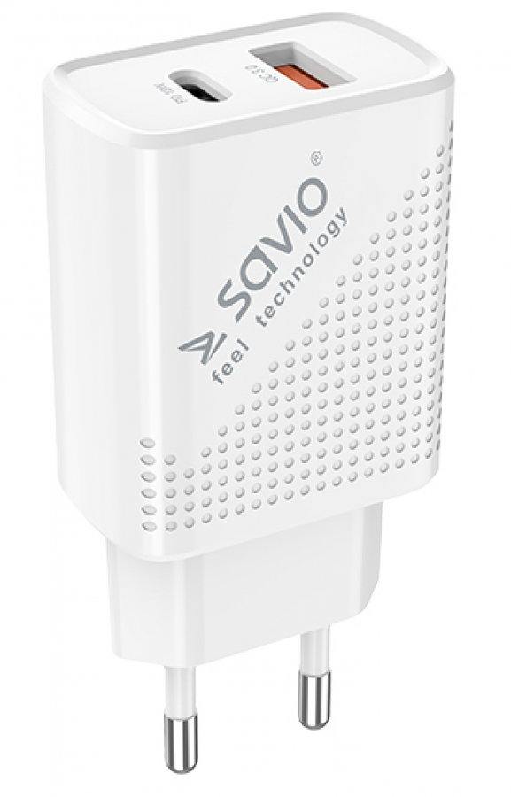 Lādētājs Savio Wall USB charger Quick Charge Power Delivery 3.0 18W (LA-04)