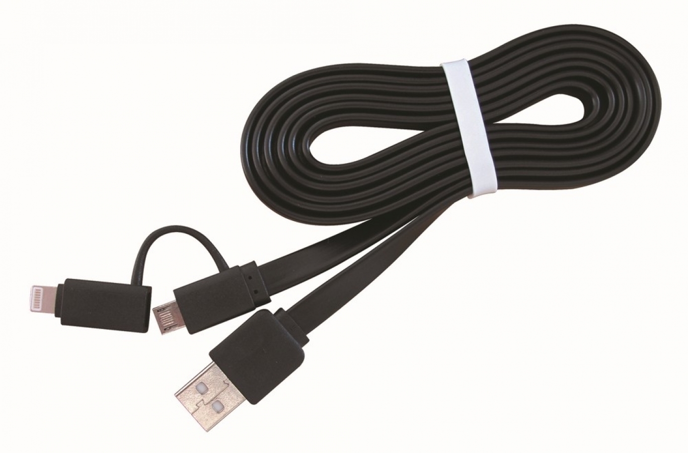 Kabelis Gembird USB Male - MicroUSB Male + Apple Lightning Male 1m Black (CC-USB2-AMLM2-1M)