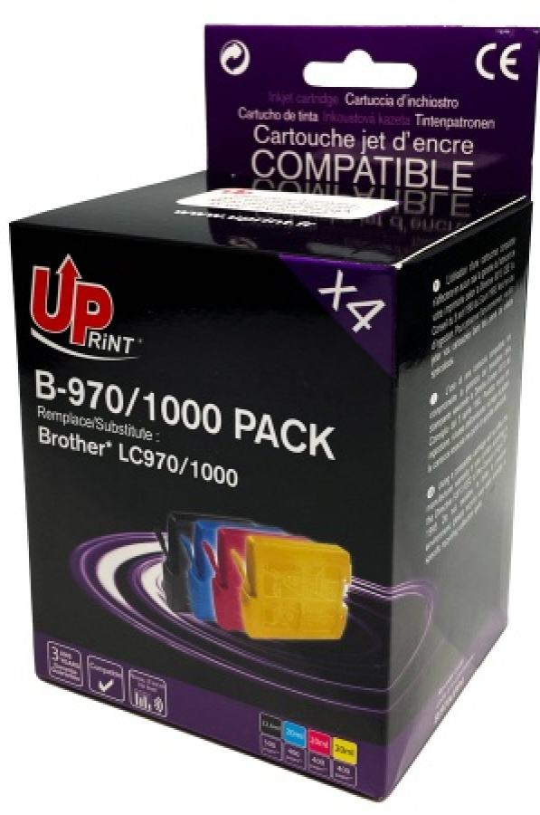 Tintes kārtridžs Uprint Brother LC970 BK / C / M / Y PACK 4 (B-970/1000-4PACK-UP)
