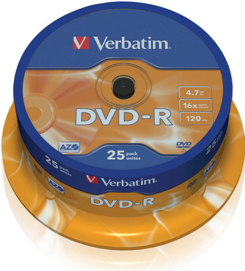 Matricas DVD-R AZO Verbatim 4.7GB 16x 25 pack Spindle (43522V)