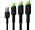 Green Cell USB Male - USB Type-C Male x 3 2m LED Backlight (KABGCSET03)