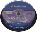 Blank DVD+R DL Verbatim 8.5GB Double Layer 8x AZO, 10 Pack Spindle (43666V